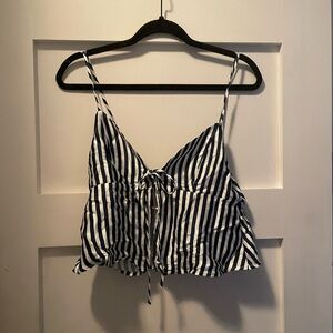 Sophie Rue Black and White Sleeveless Camisole Crop Top